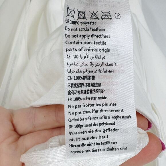 Club L London Count Me In White Tailored Feather Trim Trousers Sz 2 NWT - Picture 12 of 14